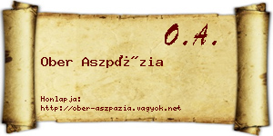 Ober Aszpázia névjegykártya